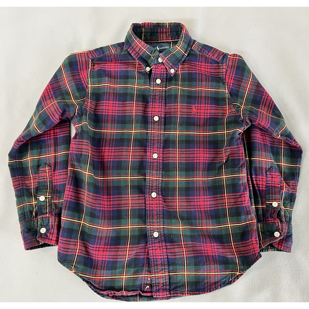 POLO RALPH LAUREN plaid button down long sleeve shirt Boy's 6 Yrs
